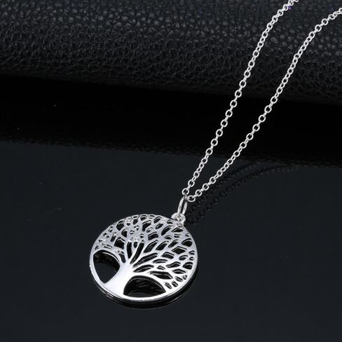 Tree of Life Pendant Necklace Family Tree Necklaces Jewelry for Women Mom Family Anniversary Birthday Gifts for Women in Saudi Arabia
