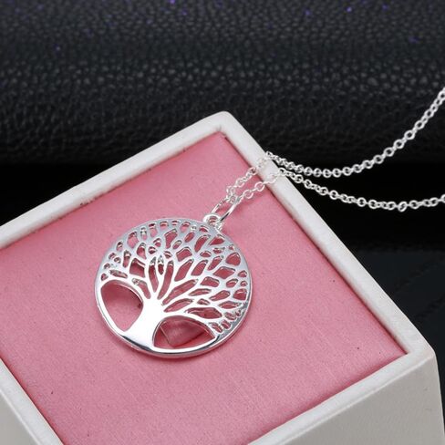 Tree of Life Pendant Necklace Family Tree Necklaces Jewelry for Women Mom Family Anniversary Birthday Gifts for Women in Saudi Arabia
