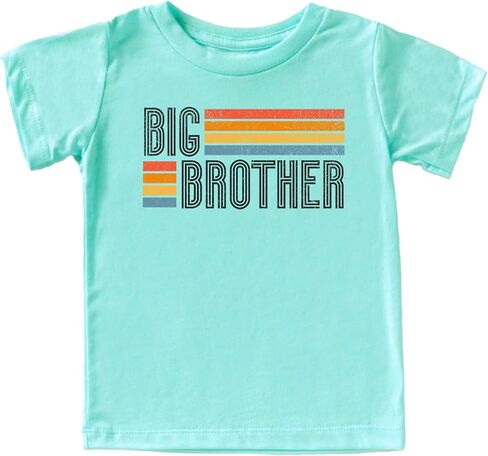 Big Brother T-Shirt for Boys Retro Stripes Tee for Big Bro in Saudi Arabia