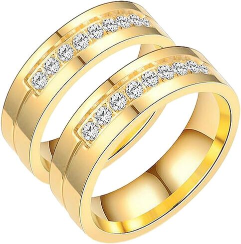 2 Pcs 14K Filled Rings for Women Stacking Stackable Band Thumb Pinky Finger Zircon Ring Non Tarnish Size 6 to 10 in Saudi Arabia