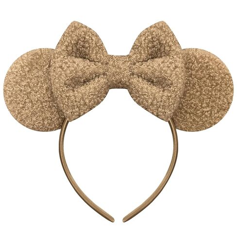 عصابة رأس Trnerm Khaki Mouse Ears للنساء، أربطة شعر لطيفة لعيد الميلاد من القطيفة الناعمة in Kuwait