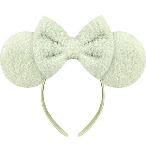 عصابة رأس Trnerm Khaki Mouse Ears للنساء، أربطة شعر لطيفة لعيد الميلاد من القطيفة الناعمة in Kuwait