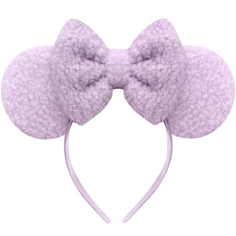 عصابة رأس Trnerm Khaki Mouse Ears للنساء، أربطة شعر لطيفة لعيد الميلاد من القطيفة الناعمة in Kuwait