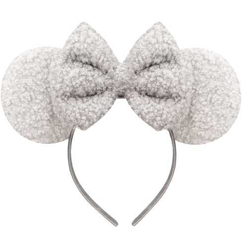 عصابة رأس Trnerm Khaki Mouse Ears للنساء، أربطة شعر لطيفة لعيد الميلاد من القطيفة الناعمة in Kuwait