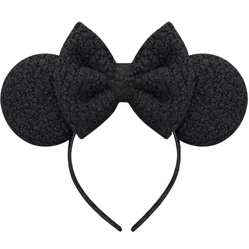 عصابة رأس Trnerm Khaki Mouse Ears للنساء، أربطة شعر لطيفة لعيد الميلاد من القطيفة الناعمة in Kuwait