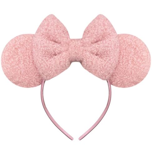 عصابة رأس Trnerm Khaki Mouse Ears للنساء، أربطة شعر لطيفة لعيد الميلاد من القطيفة الناعمة in Kuwait