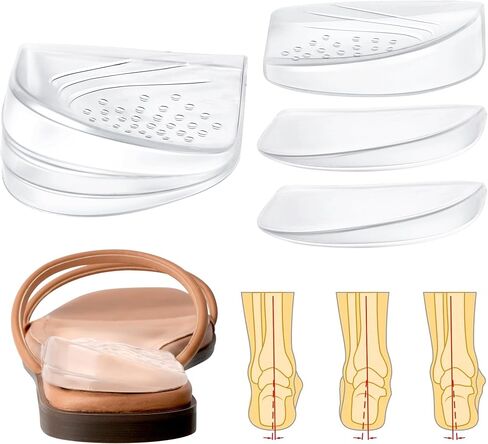 Adjustable Heel Wedge Inserts 3 Layers for Supination & Pronation Correction, Medial Lateral Heel Insoles for Knee Pain, Foot Alignment, Bow Legs, Men, Women (Transparent, Large) in Saudi Arabia