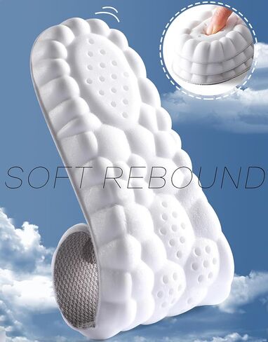 2 Pair Memory Foam 4D Cloud-Like Comfort Insoles for Men Women -Soft Cushioning Trimmable Insole with Arch Support for Foot Pain Relief and Comfort Massage Fatigue Reduction Black 28.5CM in Saudi Arabia