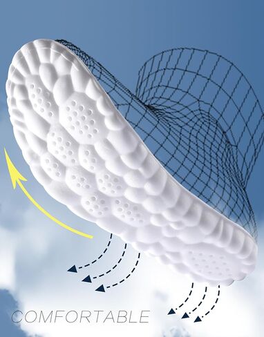 2 Pair Memory Foam 4D Cloud-Like Comfort Insoles for Men Women -Soft Cushioning Trimmable Insole with Arch Support for Foot Pain Relief and Comfort Massage Fatigue Reduction Black 28.5CM in Saudi Arabia