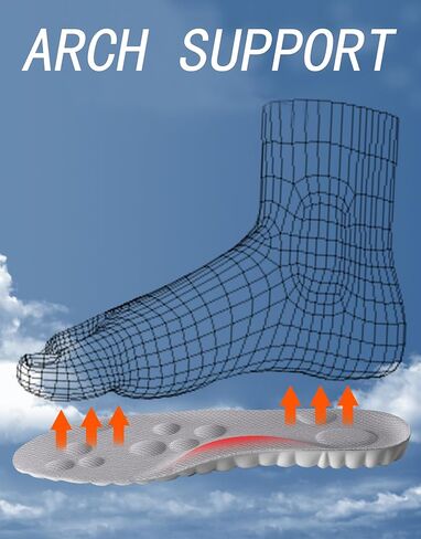 2 Pair Memory Foam 4D Cloud-Like Comfort Insoles for Men Women -Soft Cushioning Trimmable Insole with Arch Support for Foot Pain Relief and Comfort Massage Fatigue Reduction Black 28.5CM in Saudi Arabia