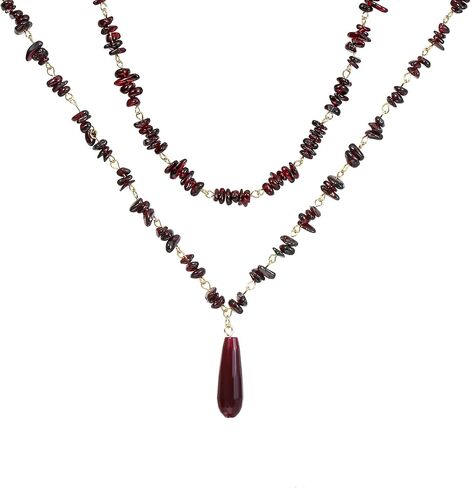 Gemstone Choker and Pendant Boho Hippie Necklace for Women Natural Stone Chip Beaded Surfer Necklaces 14K Real Gold Plated Summer Beach Handmade Jewelry in Saudi Arabia