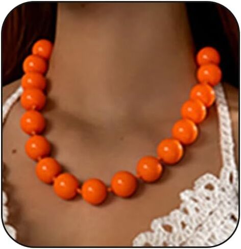 قلادة مطرزة مكتنزة للنساء خرز كبير قلادة مطرزة مكتنزة مجوهرات بوهو خمر in Kuwait