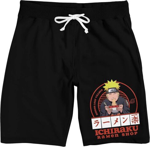 Bioworld Naruto Shippuden Ichiraku Ramen Shop Men's Black Sleep Pajama Shorts in Saudi Arabia