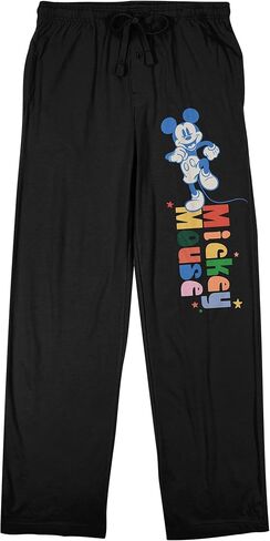 Mickey Mouse Classic Rainbow Name Text Adult Black Sleep Pajama Pants in Saudi Arabia