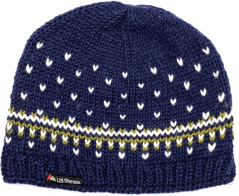 Khumjung Hat - Hand Knit 100% Wool Beanie Sherpa Fleece Lined in Saudi Arabia