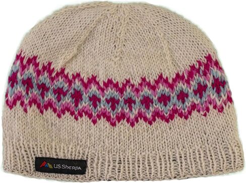 Khumjung Hat - Hand Knit 100% Wool Beanie Sherpa Fleece Lined in Saudi Arabia