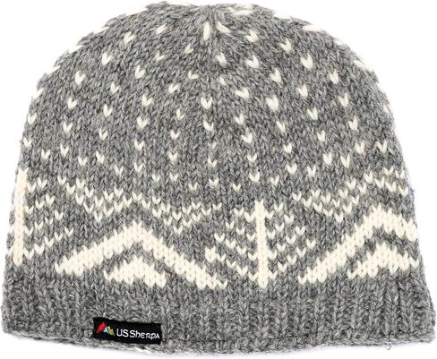 Khumjung Hat - Hand Knit 100% Wool Beanie Sherpa Fleece Lined in Saudi Arabia