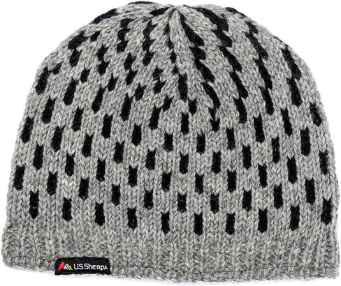 Khumjung Hat - Hand Knit 100% Wool Beanie Sherpa Fleece Lined in Saudi Arabia
