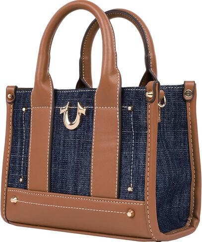 حقيبة يد نسائية صغيرة من True Religion مع حزام شعار، محفظة كاجوال منظمة بمقابض علوية وحقيبة كروس in Saudi Arabia