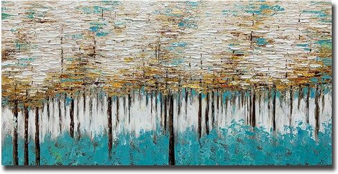 Yotree Oil paintings, 24x36 Inch Golden Flowers Tree Luck Tree Oil Hand Painting Painting 3D Hand-Painted On Canvas Abstract Artwork Art Wood Inside Framed Hanging Wall Decoration Abstract Painting in Saudi Arabia