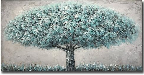 Yotree Oil paintings, 24x36 Inch Golden Flowers Tree Luck Tree Oil Hand Painting Painting 3D Hand-Painted On Canvas Abstract Artwork Art Wood Inside Framed Hanging Wall Decoration Abstract Painting in Saudi Arabia