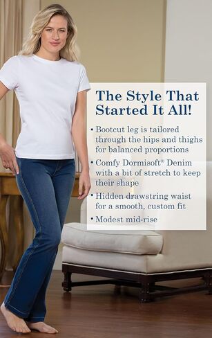 PajamaJeans Womens Bootcut Stretch Denim Vintage Blue Jeans for Women in Saudi Arabia