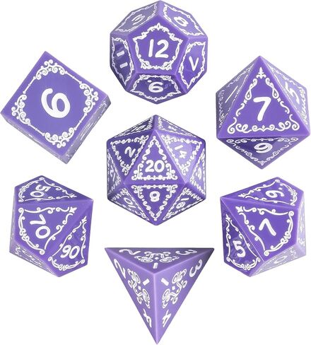 Cusdie Sharp Edges Dice DND, 7 PCs D&D Dice, Handcrafted Polyhedral Dice Set, for Role Playing Game MTG Pathfinder (Black Pattern) in Kuwait