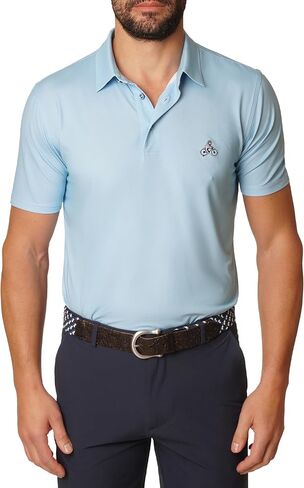 Robert Graham Men's Pedaling Pup Short Sleeve Knit Polo Shirt in Saudi Arabia