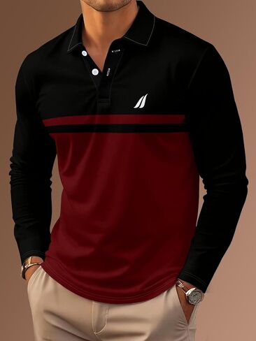 Quick Dry Mens Polo Shirt Long Sleeve Golf Collared Shirt Men Performance, S-2XL in Saudi Arabia