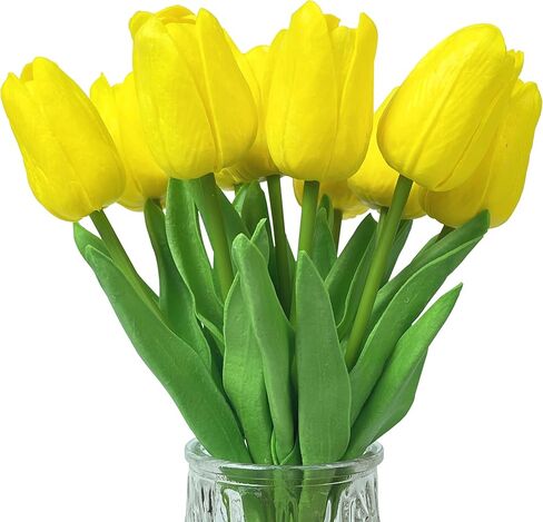 20 Pcs Fake Tulips Artificial Flowers Real Look PU Realistic Artificial Tulips for DIY Home Wedding Bouquet Decorations Floral Arrangements in Saudi Arabia