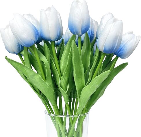 20 Pcs Fake Tulips Artificial Flowers Real Look PU Realistic Artificial Tulips for DIY Home Wedding Bouquet Decorations Floral Arrangements in Saudi Arabia