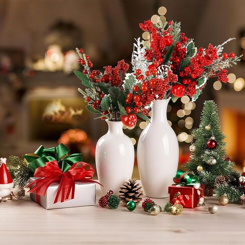 8 قطع كبيرة من أعواد عيد الميلاد الاصطناعية، أعواد شجرة عيد الميلاد، مجموعة متنوعة من أعواد التوت الأحمر، أعواد الصنوبر الصناعي، رذاذ مع أكواز الصنوبر، أوراق هولي لعيد الميلاد الشتوي، ديكور المنزل لموسم العطلات in Kuwait