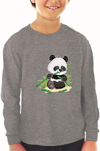 تي شيرت للأطفال بأكمام طويلة من Panda Zoo ملابس قطنية مضحكة للأولاد والبنات تي شيرت برسومات مضحكة تصميم أزرق ملكي فقط 2T in Saudi Arabia