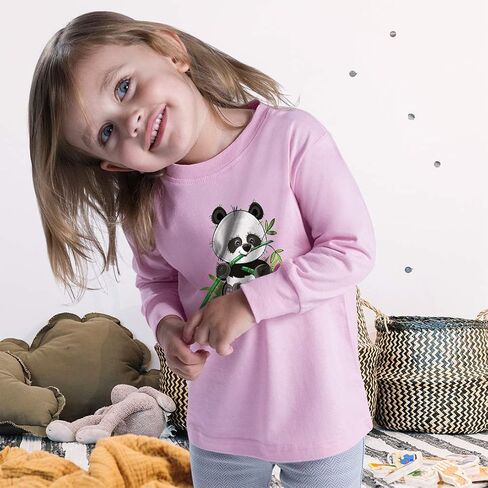 تي شيرت للأطفال بأكمام طويلة من Panda Zoo ملابس قطنية مضحكة للأولاد والبنات تي شيرت برسومات مضحكة تصميم أزرق ملكي فقط 2T in Saudi Arabia