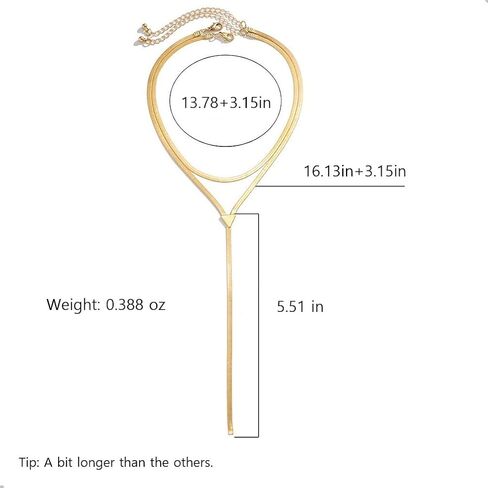 Y2K Gold Layered Choker Necklace for Women Trendy, Statement Long Tassel Snake Chain Y Necklace Vintage Minimalist Prom Party Jewelry Accessories Gift in Saudi Arabia