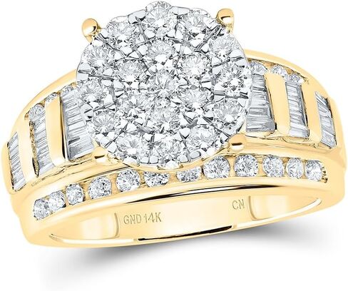 Jewels By Lux 14Kt Yellow Gold 1 1/2 Ctw Natural Diamond Cindy Ring, Womens Size: 5-9 in Saudi Arabia