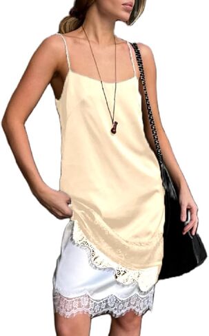 Lace Cami Tops for Women Spaghetti Strap Satin Silk V Neck Tank Top Y2K Coquette Going Out Shirt Tops in Saudi Arabia