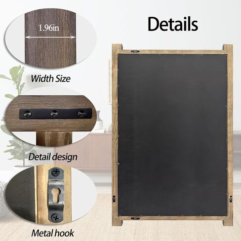 ريفي الخشب مرآة الحمام 36 "× 24" مزرعة الجدار شنقا مرآة الغرور ديكور الحائط المرايا لغرفة النوم مدخل غرفة المعيشة in Saudi Arabia