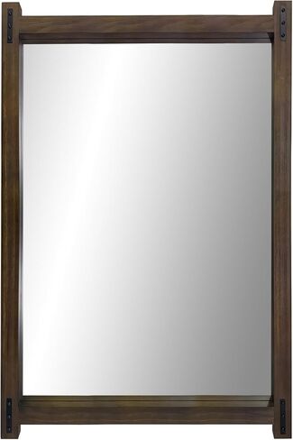 ريفي الخشب مرآة الحمام 36 "× 24" مزرعة الجدار شنقا مرآة الغرور ديكور الحائط المرايا لغرفة النوم مدخل غرفة المعيشة in Saudi Arabia