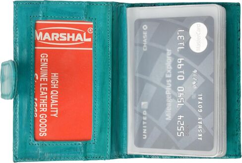 MARSHAL 100% Genuine Eel Skin Credit Card Case with Id Window in Saudi Arabia