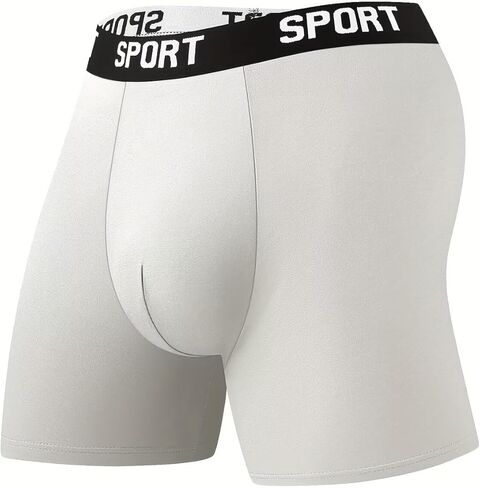 5PCS Men's Solid-Colored Underwear With Breathable, Quick-Dry Elastic Waistband, Suitable For Daily Wear And Sports Fitness. in Saudi Arabia