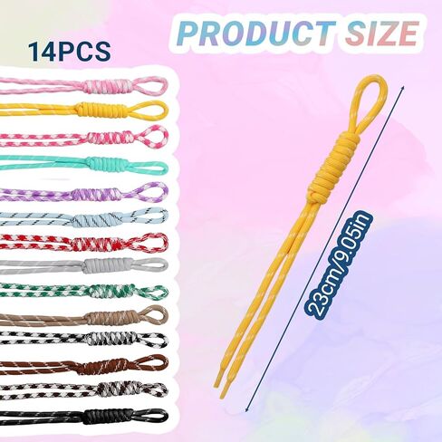 14 Pieces Colorful Paracord Keychain Bag Charms, Braided Rope Key Chain Backpack Handbag Decoration Accessories Paracord Bag Rope Keychain for Purse in Saudi Arabia