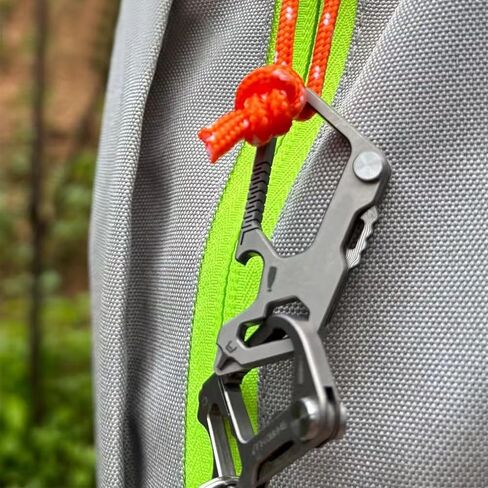 Titanium Carabiner Keychain, Quick Release Key Holder with Key Ring, EDC Multi-Tool Opener (Titanium A2) in Saudi Arabia