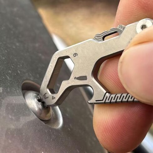 Titanium Carabiner Keychain, Quick Release Key Holder with Key Ring, EDC Multi-Tool Opener (Titanium A2) in Saudi Arabia