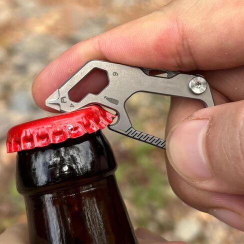Titanium Carabiner Keychain, Quick Release Key Holder with Key Ring, EDC Multi-Tool Opener (Titanium A2) in Saudi Arabia