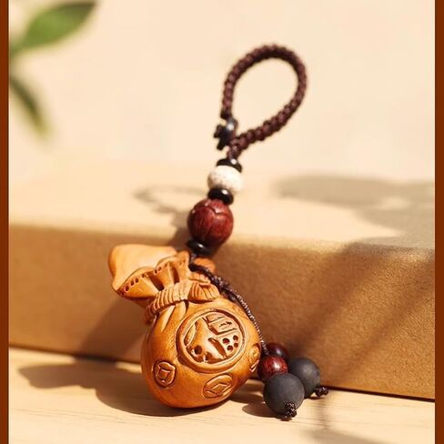 Car Keychain Keychain Car Bag Ornaments Wooden Wallet Key Pendant Good Luck in Saudi Arabia