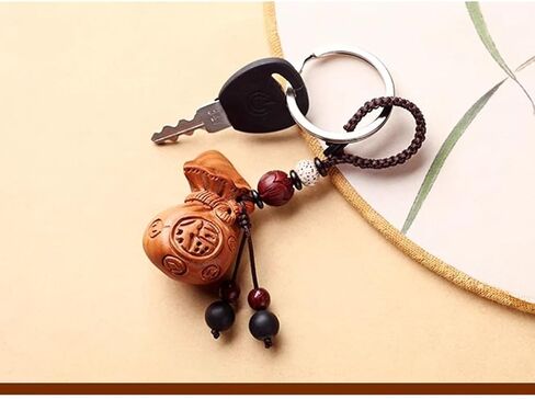 Car Keychain Keychain Car Bag Ornaments Wooden Wallet Key Pendant Good Luck in Saudi Arabia