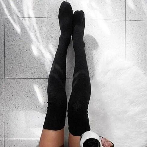 Cozy Thigh High Socks for Women, Over the Knee Socks Soft Stretchy Over-the-Knee Warm Stockings, Elegant Textured Design in Saudi Arabia