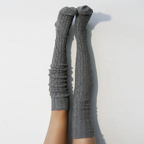 Cozy Thigh High Socks for Women, Over the Knee Socks Soft Stretchy Over-the-Knee Warm Stockings, Elegant Textured Design in Saudi Arabia