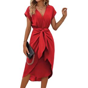 Vestidos Elegantes Mujer para Fiesta Womens 2025 V Neck Fitted Waist Bodycon Wedding Guest Dress Cocktail Bright Colored in Saudi Arabia